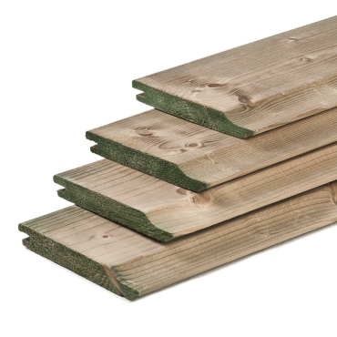 Halfhouts Rabat 1,8x14,5x420 cm NE Vuren groen geïmpregneerd