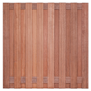 Tuinscherm Hardhout Campos 17planks 14x140mm 180x180cm RVS Geschroefd
