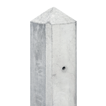 Beton-tussenpaal met diamantkop 10x10x280 cm sponning 27 cm Wit/grijs