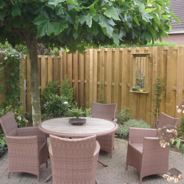 Tuinscherm Hengelo 15-planks 180x180 cm Grenen groen geïmpregneerd