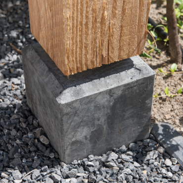 Betonpoer met verstelbare steun 18x18x50 cm Antraciet, draadeind M20