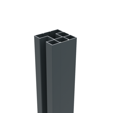 H-paal alumiunium Boston 7,5x7,5x300 cm + afwerkingsprofiel 0,4x2,4x300 cm