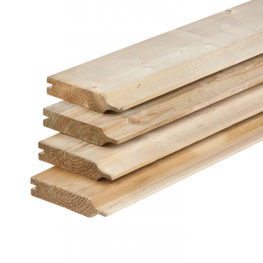 Dubbelzijdig rabat 1,8x14x420 cm Grenen geschaafd groen geÍmpregneerd