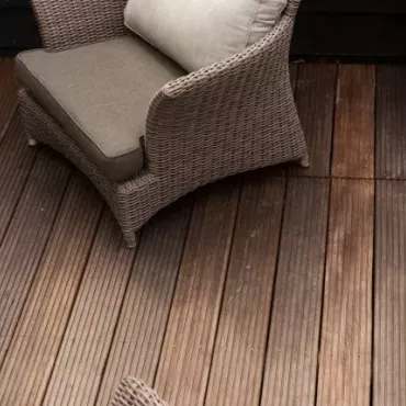 Plank premium 396x14,5x1,6 cm Bankirai V-groeven