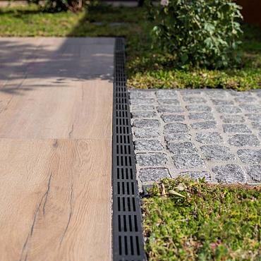 Garden Drain goot 6,5x10x100 cm Zwart