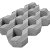 Grastegel type A 60x40x12 cm Grijs