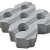 Grastegel type H 40x40x12 cm Grijs