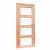 Douglas deur onbehandeld Links draaiende enkele deur 4-ruits melkglas 90 x 201
