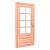 Douglas deur onbehandeld Links draaiende enkele deur 8-ruits glas 90 x 201