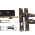 RVS inbouwslotset Lang voor deuren op stalen frame inbouwmaat 17 cm