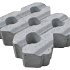 Grastegel type H 40x40x12 cm Grijs
