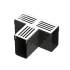 RSSD lijngoot T-stuk 6,5x10 cm Aluminium