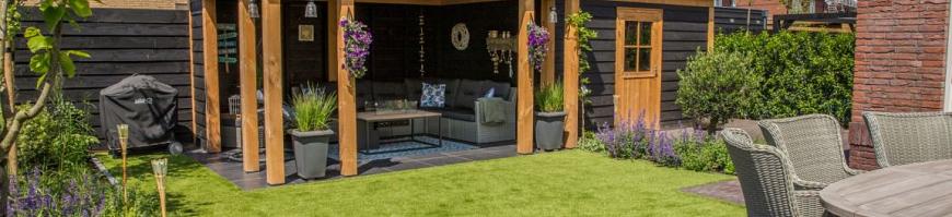 Blokhut, veranda en overkapping